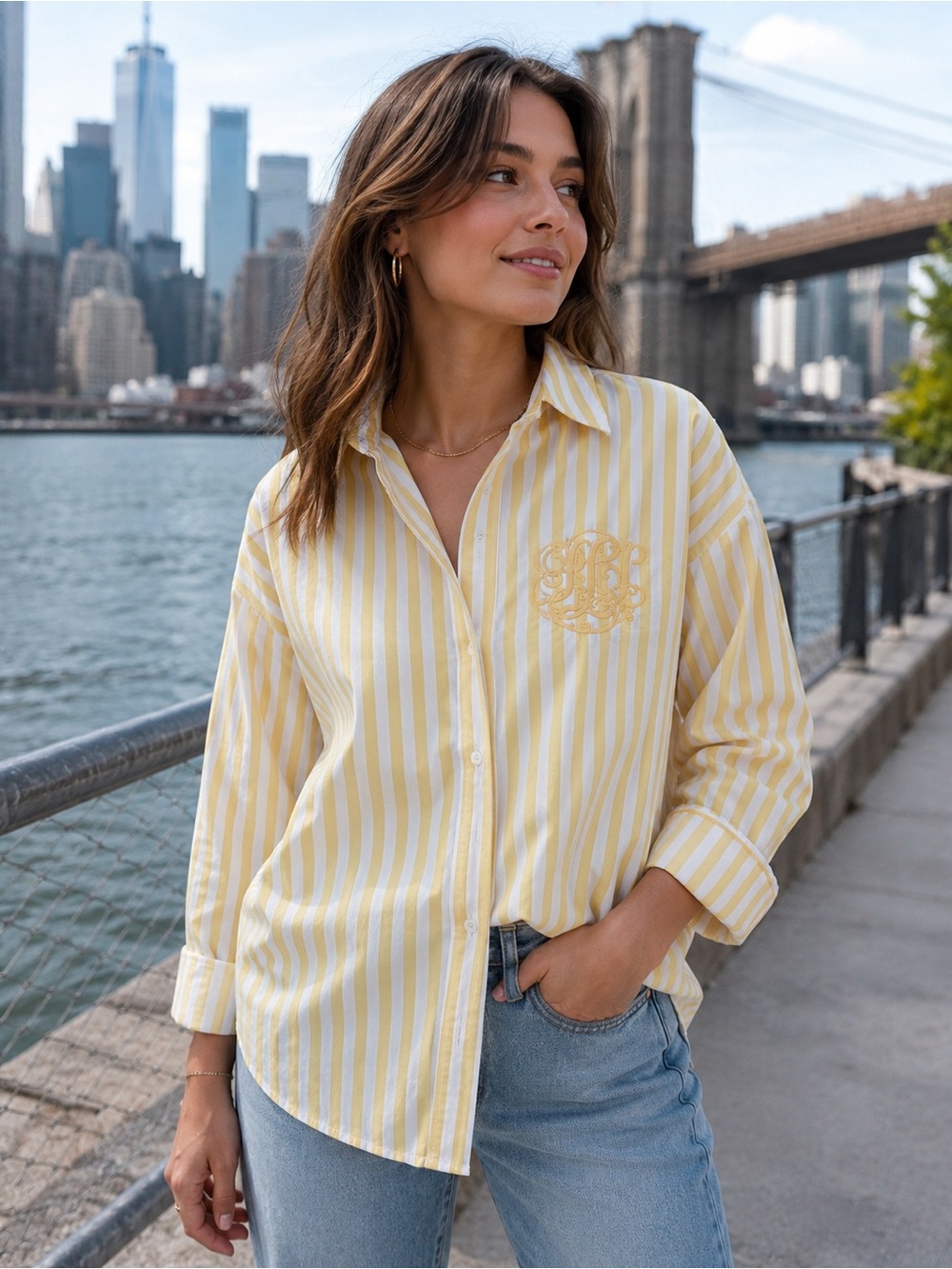 Ralph Lauren Classic Yellow Stripe Button-Down Shirt